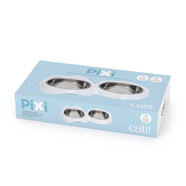 Catit PIXI Double Dish White