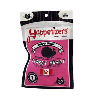 Yappetizers Yappetizers Dehydrated Cat Treat Turkey Hearts 20g