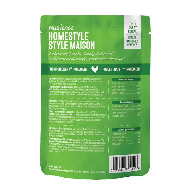 Nutrience Homestyle Topper for Dogs Chicken Florentine 152g