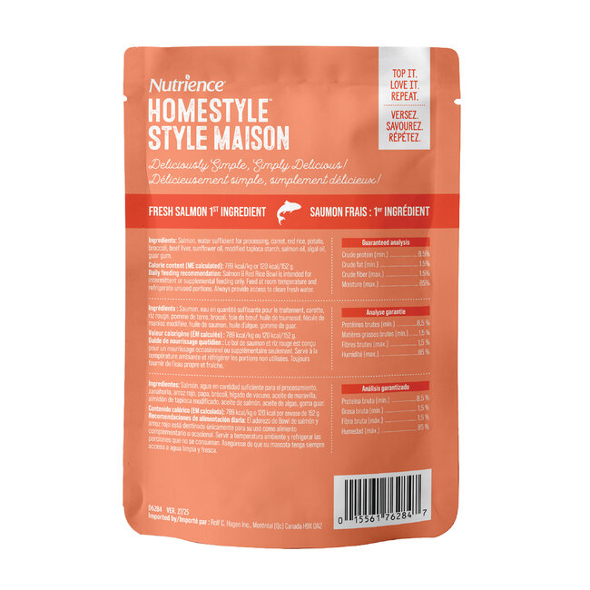 Nutrience Homestyle Topper for Dogs Salmon & Red Rice 152g