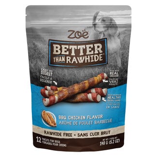 Zoë Better than Rawhide Twists BBQ Chicken Flavour 12 pack