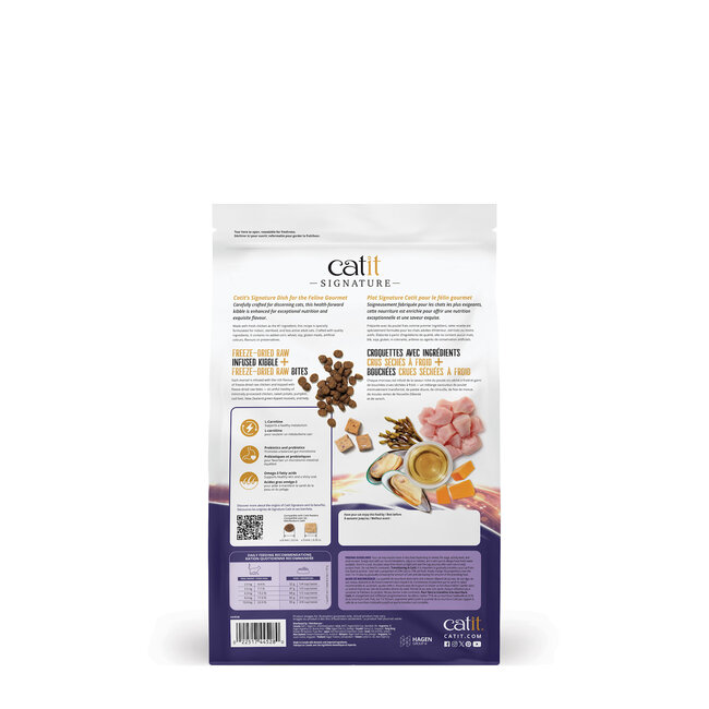 Catit Signature Freeze-Dried Raw Nutrition for Indoor Cats Chicken Recipe 1.8kg (4lb)