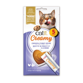 Catit Catit Creamy Cat Treats Chicken and Turkey Recipe 5 pack75g