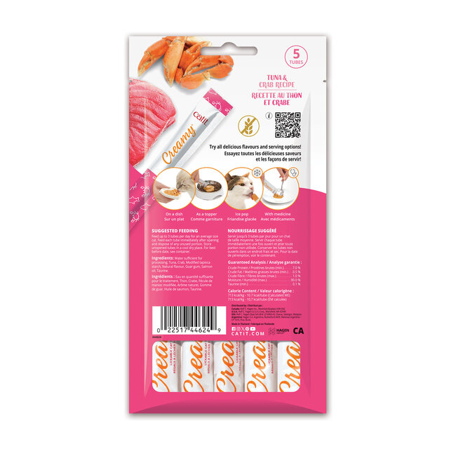 Catit Creamy Cat Treats Tuna and Crab Recipe 5 pack 75g