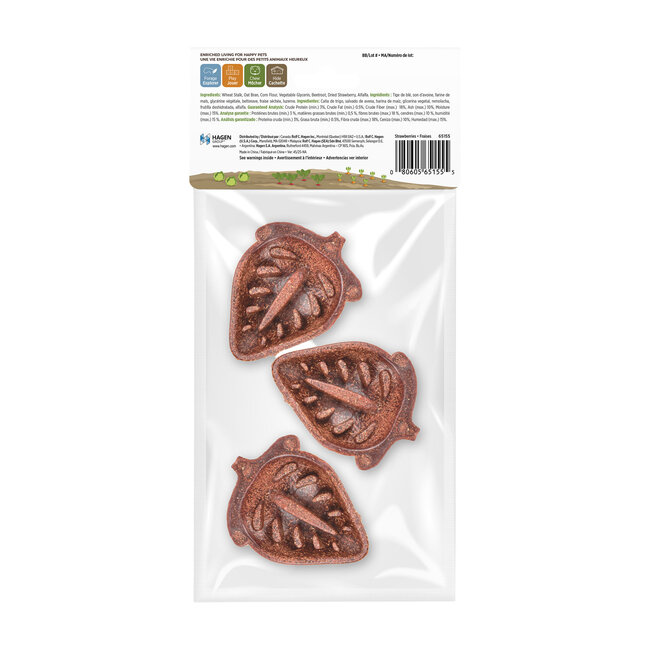 Living World Edible Strawberries Chew Toy 3pk