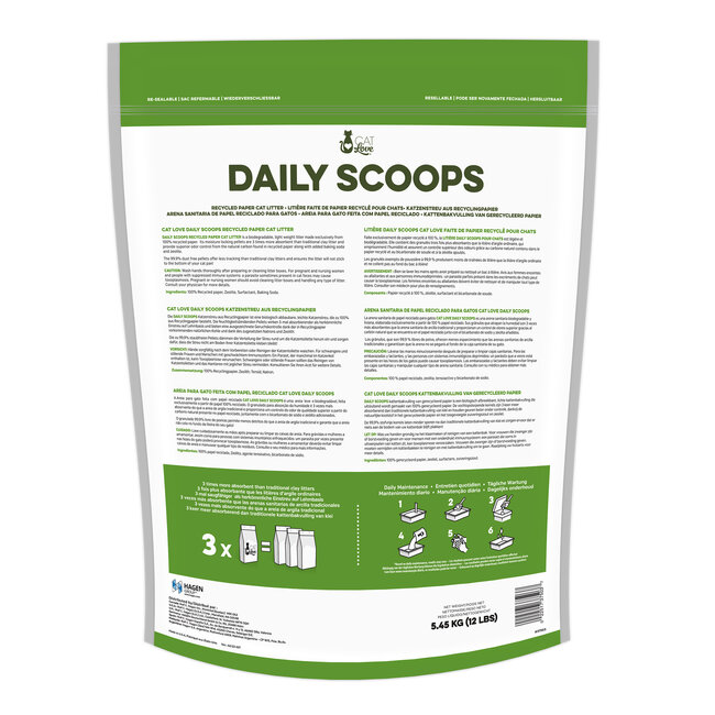 Daily Scoops Recycled Paper Litter 12lb