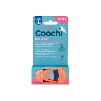 Company of Animals Coachi Multi-Clicker Coral with Navy Button