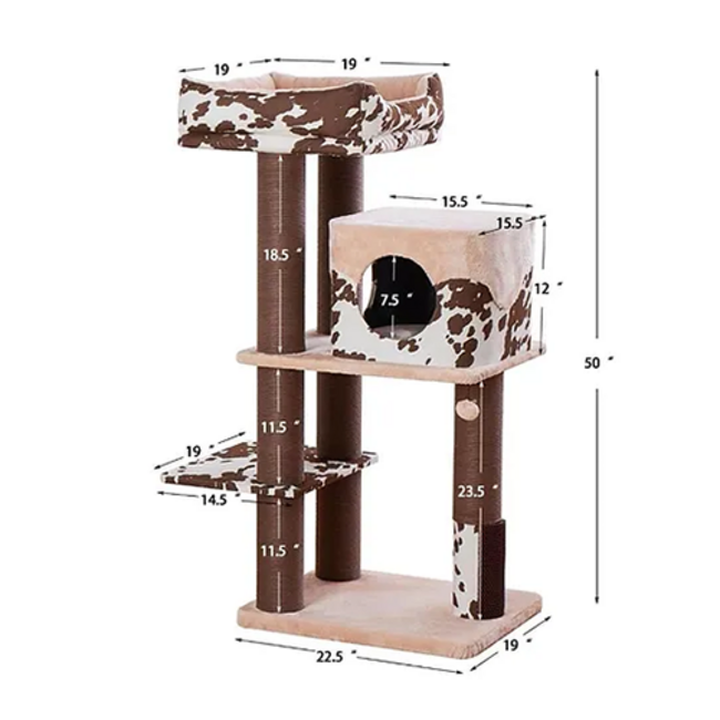 PetPals Group Cowboy 4-Level Cat Tree 50"