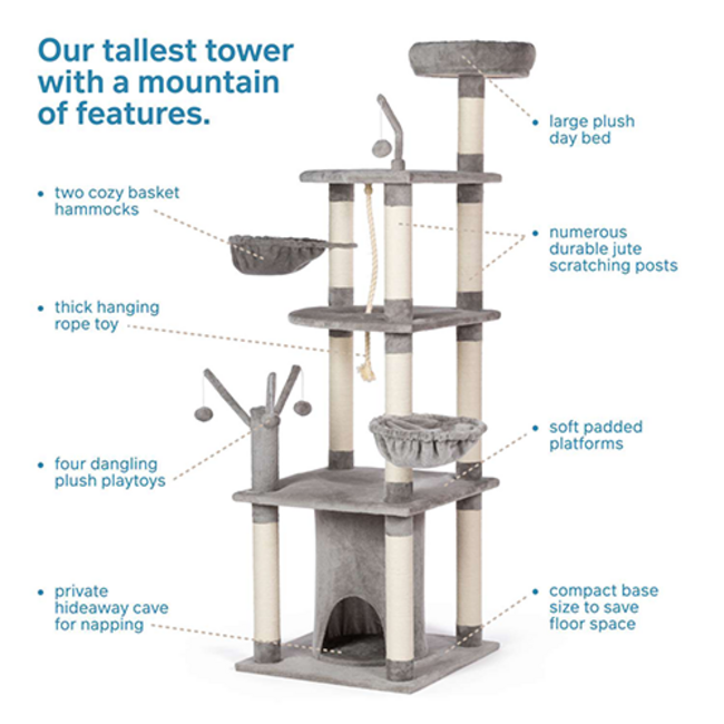 Prevue Hendryx Everest Mountain Cat Tree 72"