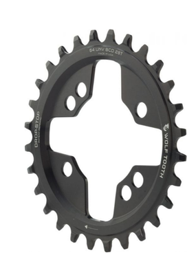 Wolf Tooth Components Drop-Stop Chainring: 28T x 64 Universal Mount BCD