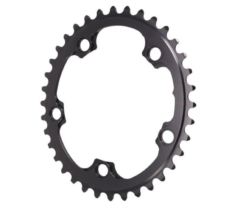 AbsoluteBlack Winter 2x Oval Inner Chainring - 36t, 110 BCD, 5-Bolt, Gray