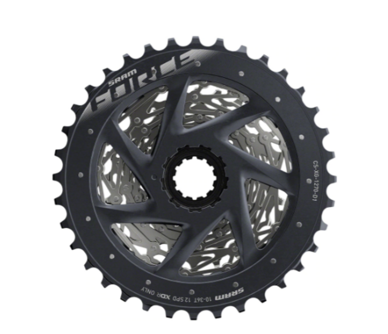 SRAM Force AXS XG-1270 Cassette - 12-Speed, 10-36t, Silver, For XDR Driver Body, D1