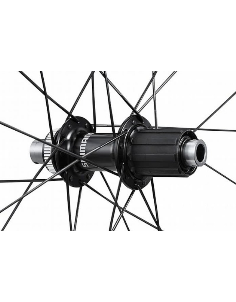 SHIMANO AMERICAN CORP. Shimano WH-RS710 C46-TL Disc Brake Wheelset - F:24H/R:24H, 11/12-S, OLD:100/142MM, F/R:12MM E-THRU, TUBELESS, W/TUBELESS TAPE, FOR CL DISC