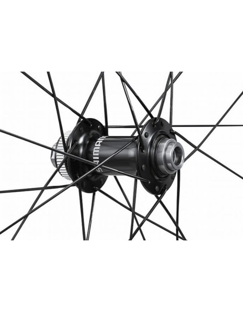SHIMANO AMERICAN CORP. Shimano WH-RS710 C46-TL Disc Brake Wheelset - F:24H/R:24H, 11/12-S, OLD:100/142MM, F/R:12MM E-THRU, TUBELESS, W/TUBELESS TAPE, FOR CL DISC