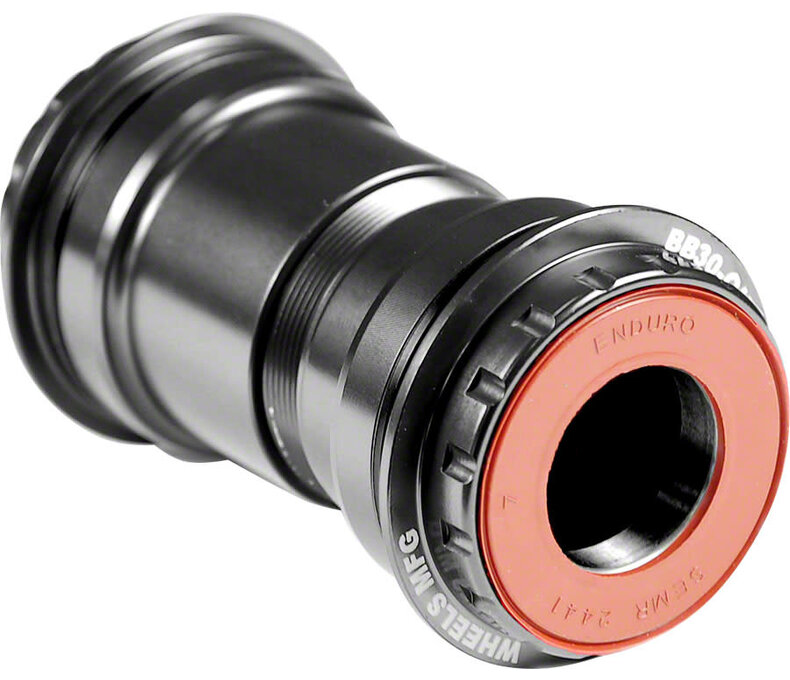 Wheels Manufacturing BB30 to Shimano Thread-Together Bottom Bracket - w/ ZERO Ceramic Hybrid Bearings, Black