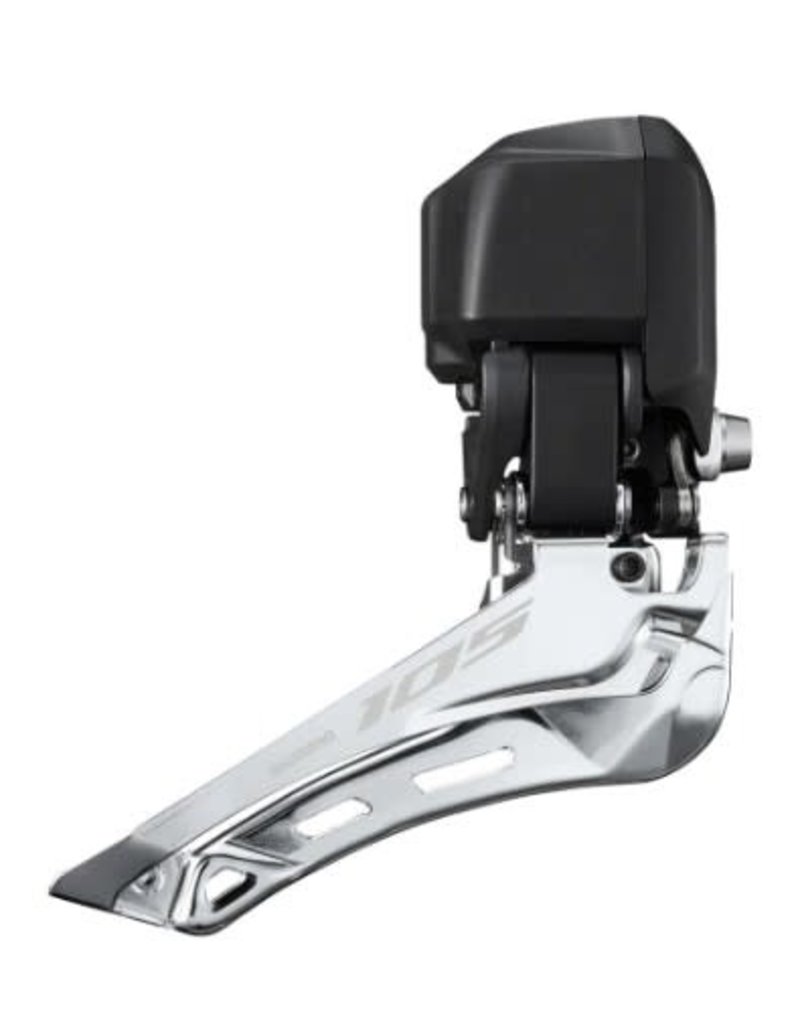 SHIMANO AMERICAN CORP. Shimano 105 FD-R7150 Di2 Front Derailleur - 2x, For 2x12-Speed, Braze-On, Down-Swing, Black