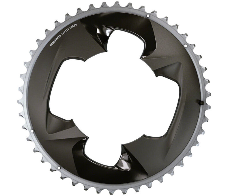 SRAM Force 2x12-Speed Outer Chainring - 48T, 107 BCD, 4-Bolt, Polar Grey,  For use with 35T Inner