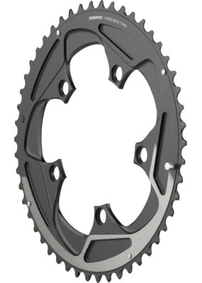 SRAM SRAM Yaw Chainring - 50T, 110mm BCD, 11-Speed, Black With Silver Trim