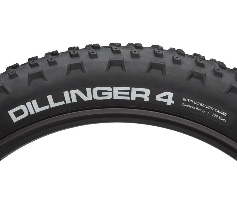 45NRTH Dillinger 4 Tire - 27.5 x 4, Tubeless, Folding, Black, 60tpi, Studdable