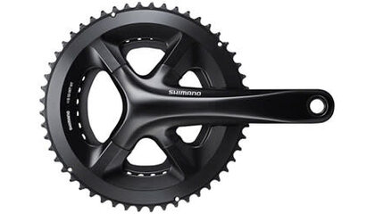 Shimano FC-RS510 Crankset - 172.5mm, 11-Speed, 50/34t, 110 Asymmetric BCD, Hollowtech II Spindle Interface, Black