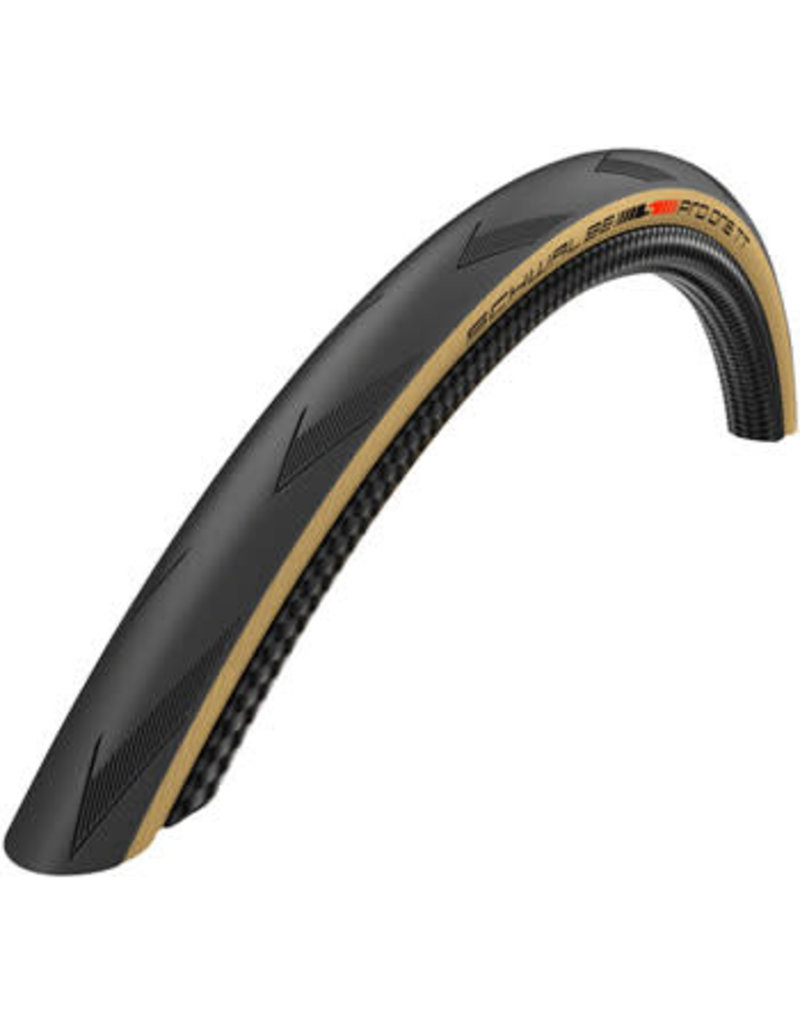 Schwalbe Pro One TT Tire - 700 x 25, Tubeless, Folding, Black/Tan, Evolution Line, Addix Race