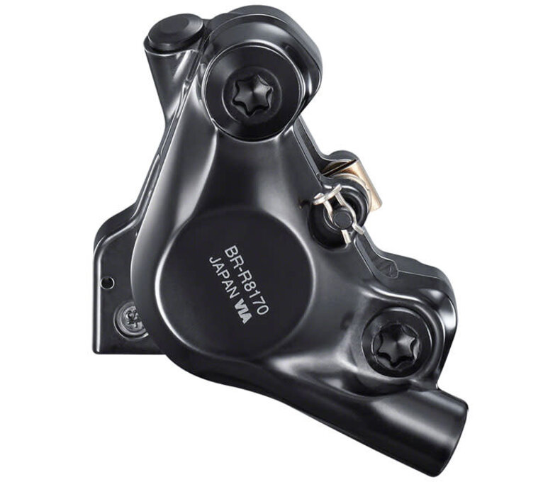 Shimano Ultera BR-8170 Hydraulic Disc Brake Caliper - Rear, Flat Mount, Finned Resin Brake Pads
