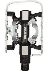MSW CP-200 Pedals - Single Side Clipless with Platform , Aluminum , 9/16", Black/Silver