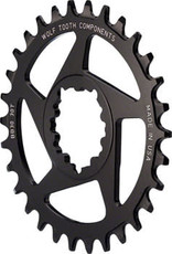 Wolf Tooth Direct Mount Chainring - 32t, SRAM Direct Mount, Drop-Stop, For BB30 Short Spindle Cranksets, 0mm Offset, Black