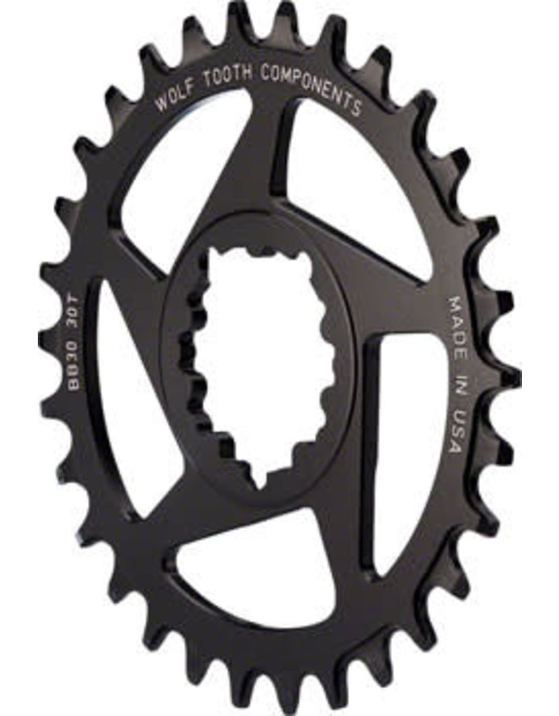 Wolf Tooth Direct Mount Chainring - 32t, SRAM Direct Mount, Drop-Stop, For BB30 Short Spindle Cranksets, 0mm Offset, Black