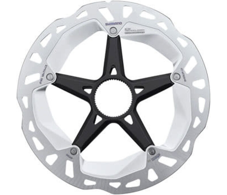 Shimano Deore XT RT-MT800-L Disc Brake Rotor with External Lockring - 203mm, Center Lock, Silver/Black