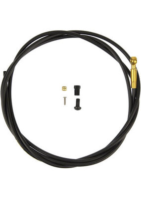 SHIMANO AMERICAN CORP. Shimano SM-BH90-SBLS High Pressure Disc Brake Hose Kit - Long Gold Banjo Caliper Connector, 2000mm, Black