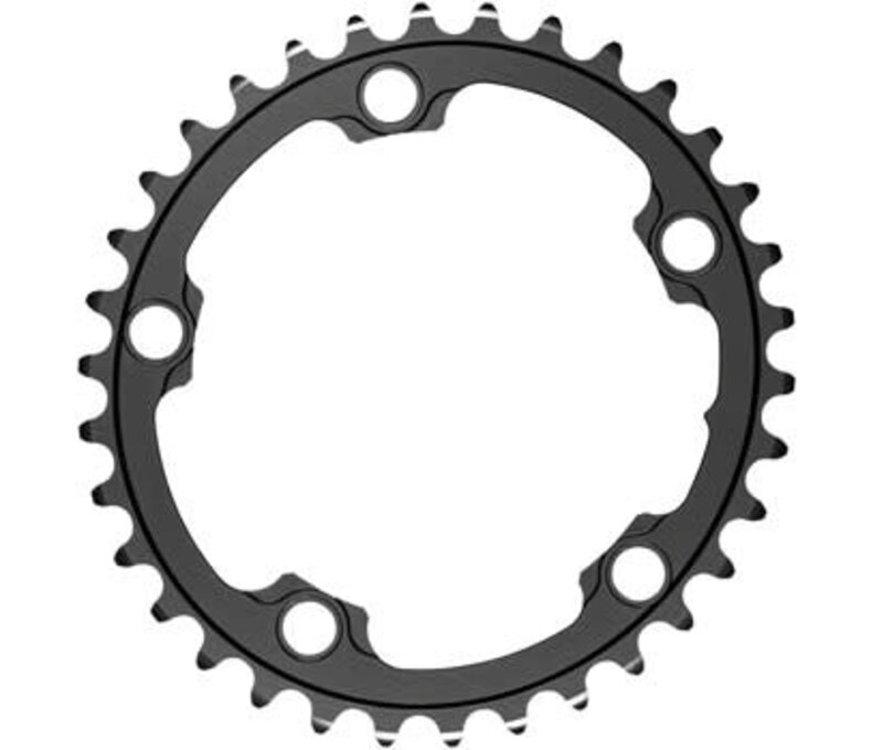 absoluteBLACK Silver Series Oval 110 BCD Inner Chainring - 34t, 110 BCD, 5-Bolt, Gray