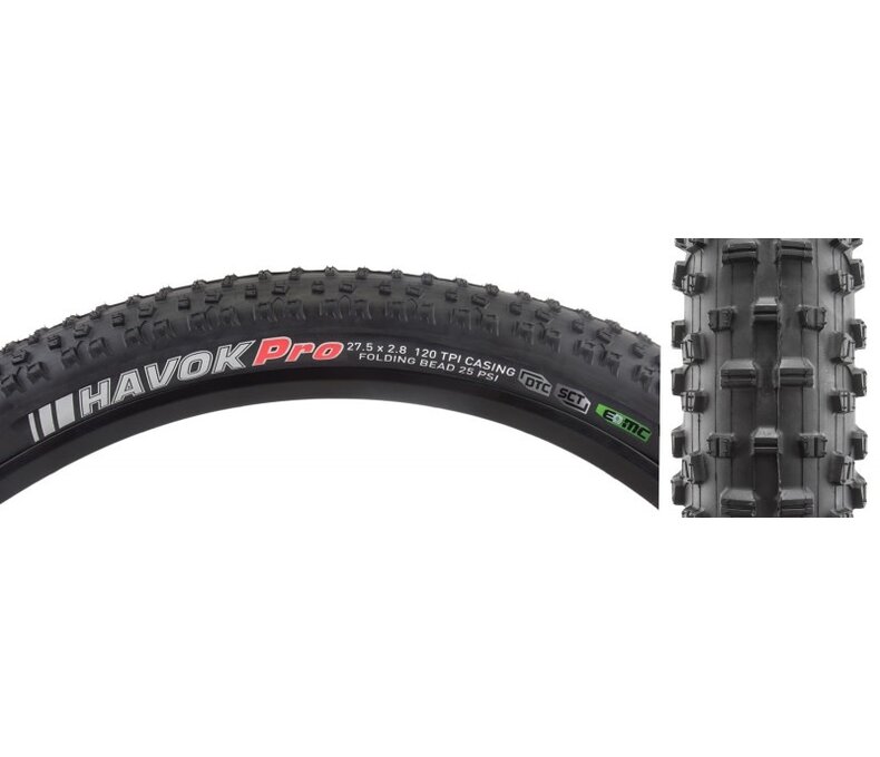 Havok Pro Tire: 27.5 x 2.8" DTC/SCT with EMC Construction and Folding Bead, Black