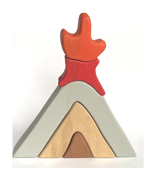 POPPY BABY CO WOODEN VOLCANO STACKABLE TOY