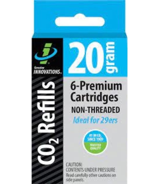 Genuine Innovations Genuine Innovations 20g Threadless Co2 Cartridges: 6-Pack