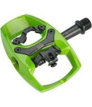 iSSi iSSi Flip II Pedals - Single Side Clipless with Platform, Aluminum, 9/16", Lime Green