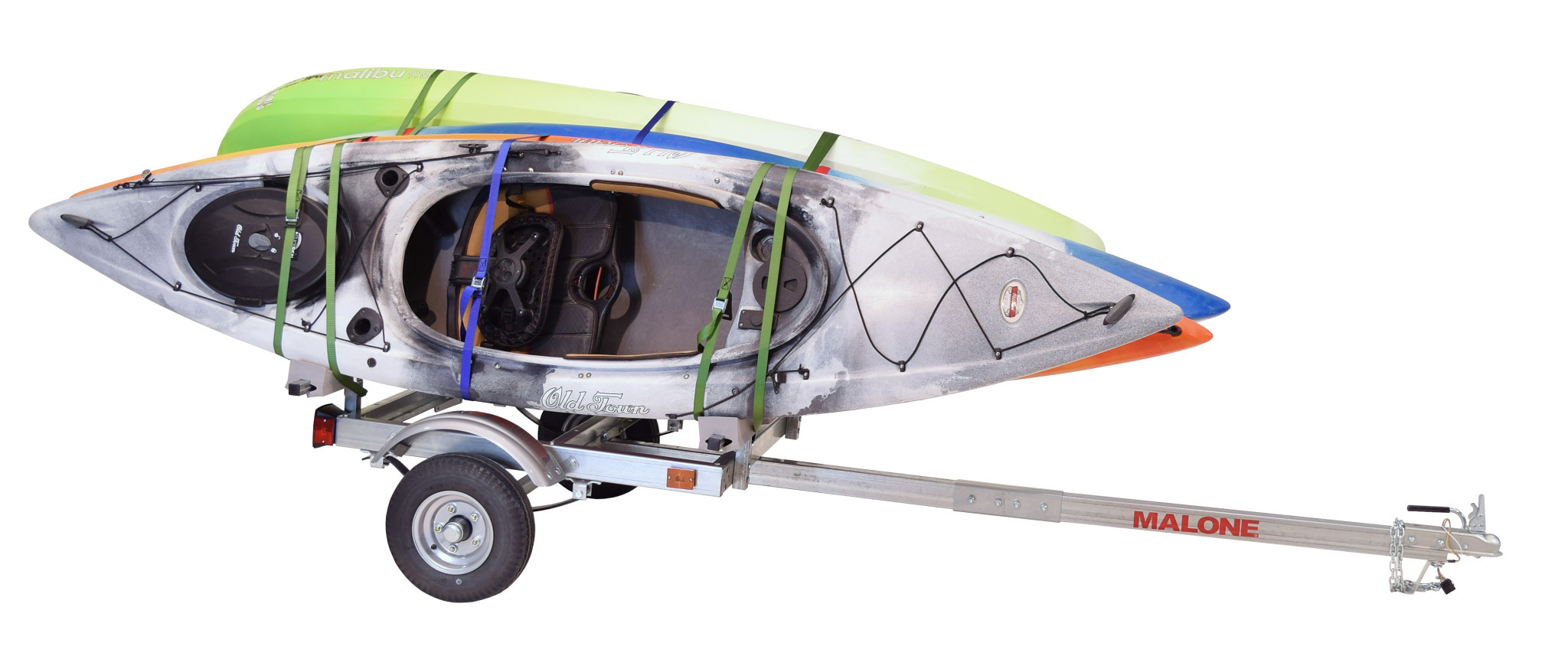 EcoLight 4 Kayak Trailer Package w/ 1 Stacker & 4 sets foam blocks