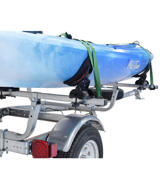 MicroSport 2 Kayak Trailer Package w/ 2 Sets Saddle Up Pro, Spare Tire