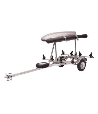 MicroSport LowBed 2 Kayak Trailer Package w/ 2nd tier, 2 Sets Saddle Up, Cargo Box, Rod Tube & Spare Tire