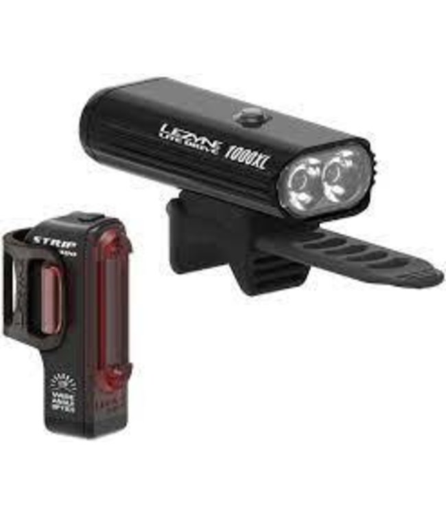 Lezyne Lite Drive 1000 Xl / Strip Pro Pair Black