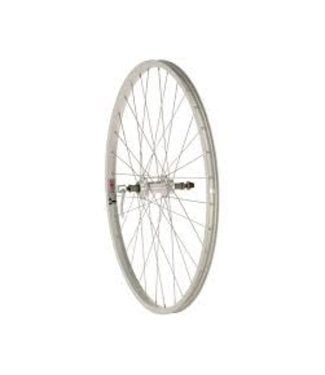 Quality Wheels Quality Wheels Value Single Wall Series Rear Wheel - 26", QR x 135mm, Rim Brake, Freewheel, Silver, Clincher