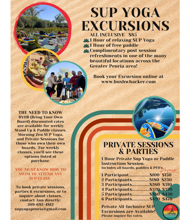 Stand Up Paddle Board Menu