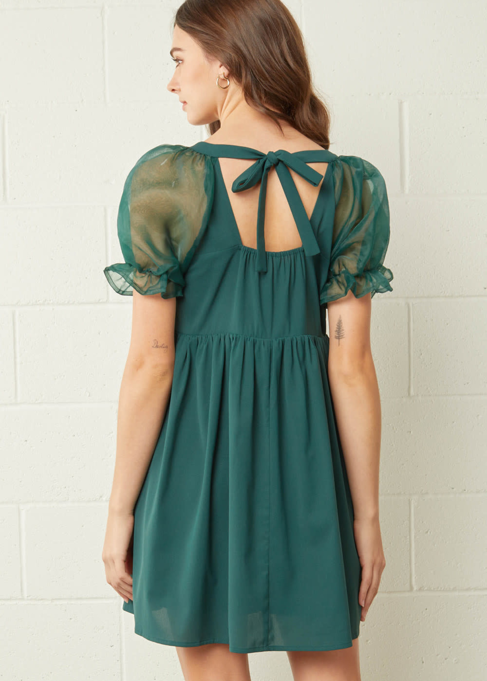 Sheer Delight Hunter Green Dress