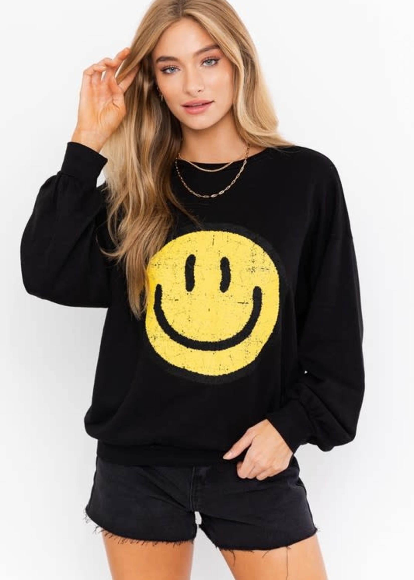 You Make Me Smile Black Sweatshirt