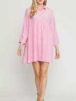 Pretty Pink Shirt Dress
