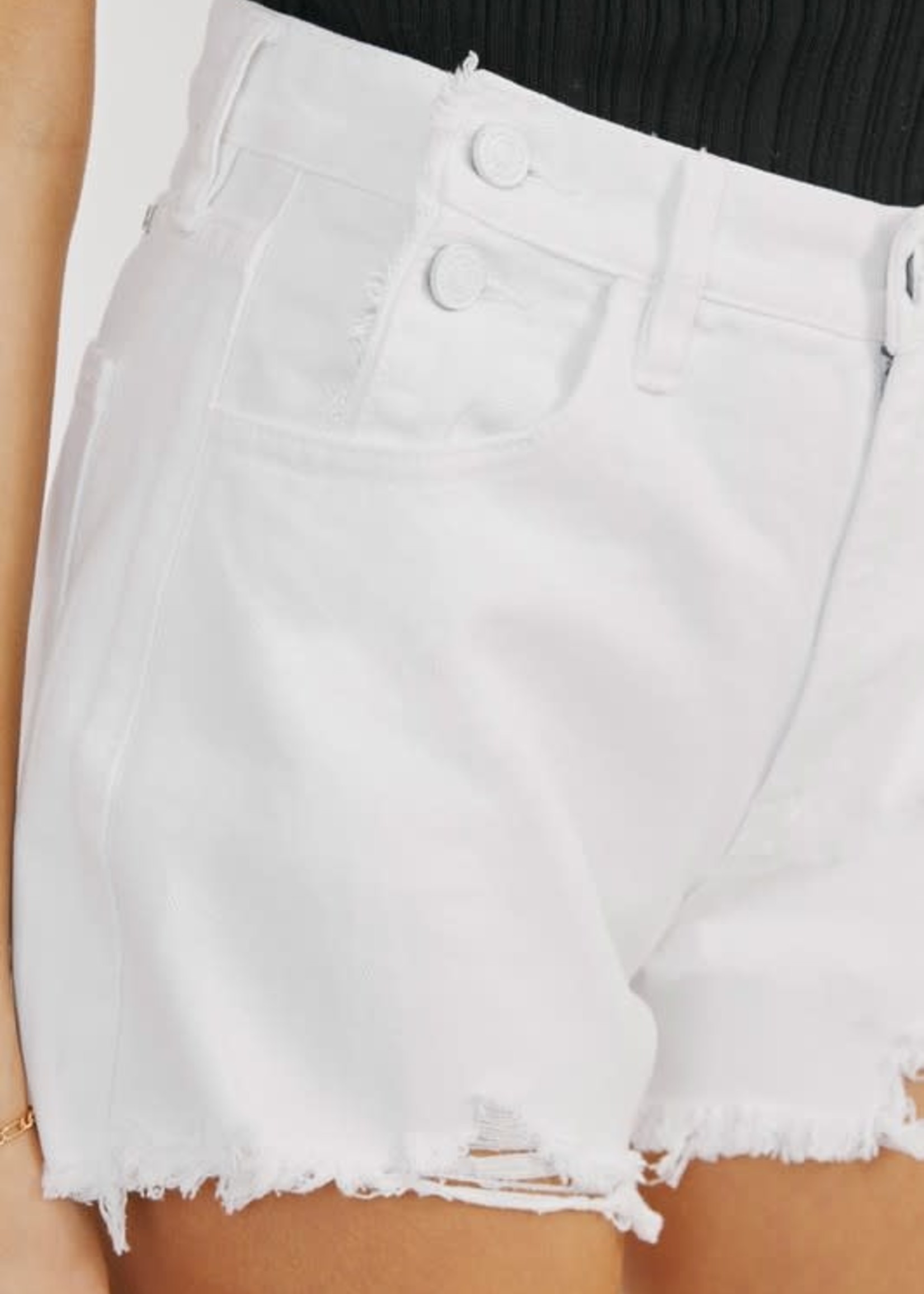 White On Denim Shorts
