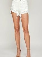All Summer White Distressed Denim Shorts