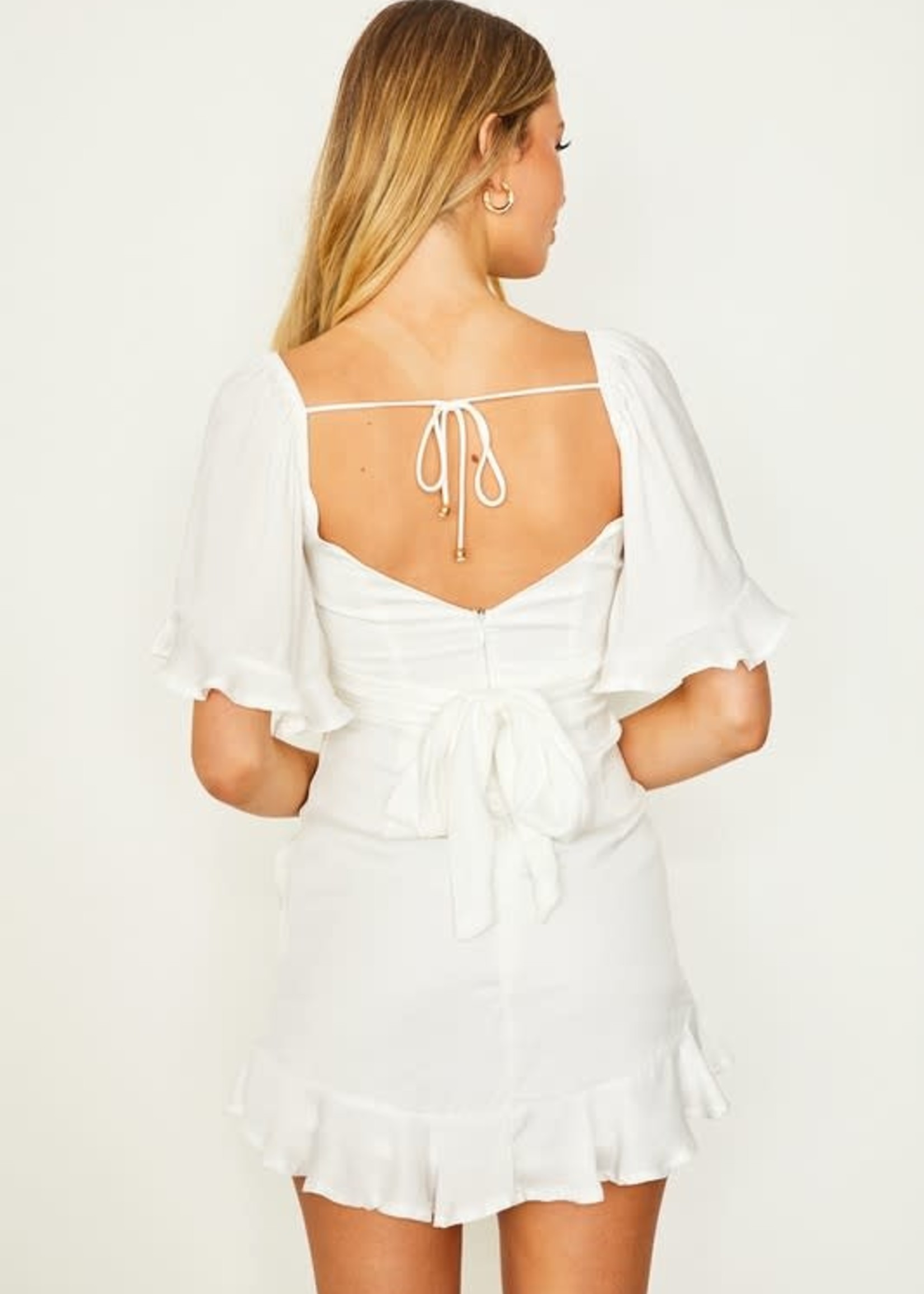 The White Occassion Ruffle Dress
