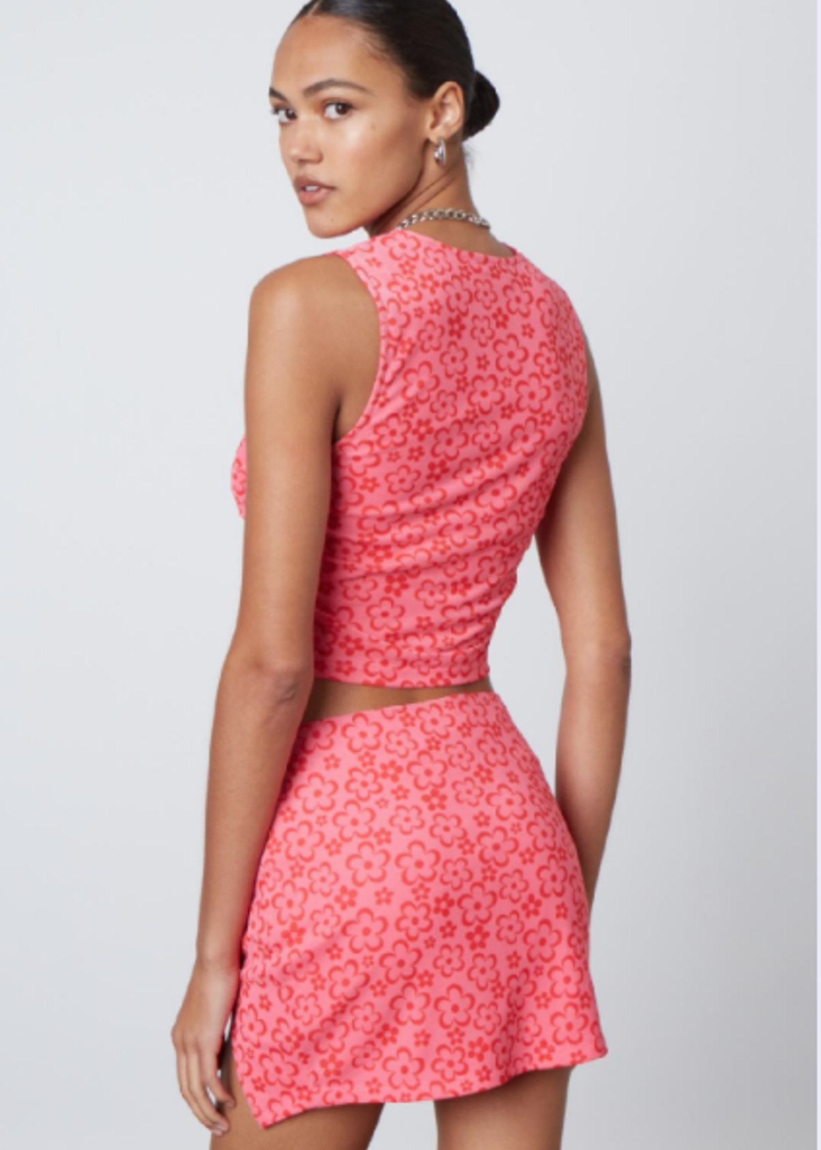 Pink Pop Floral Skirt