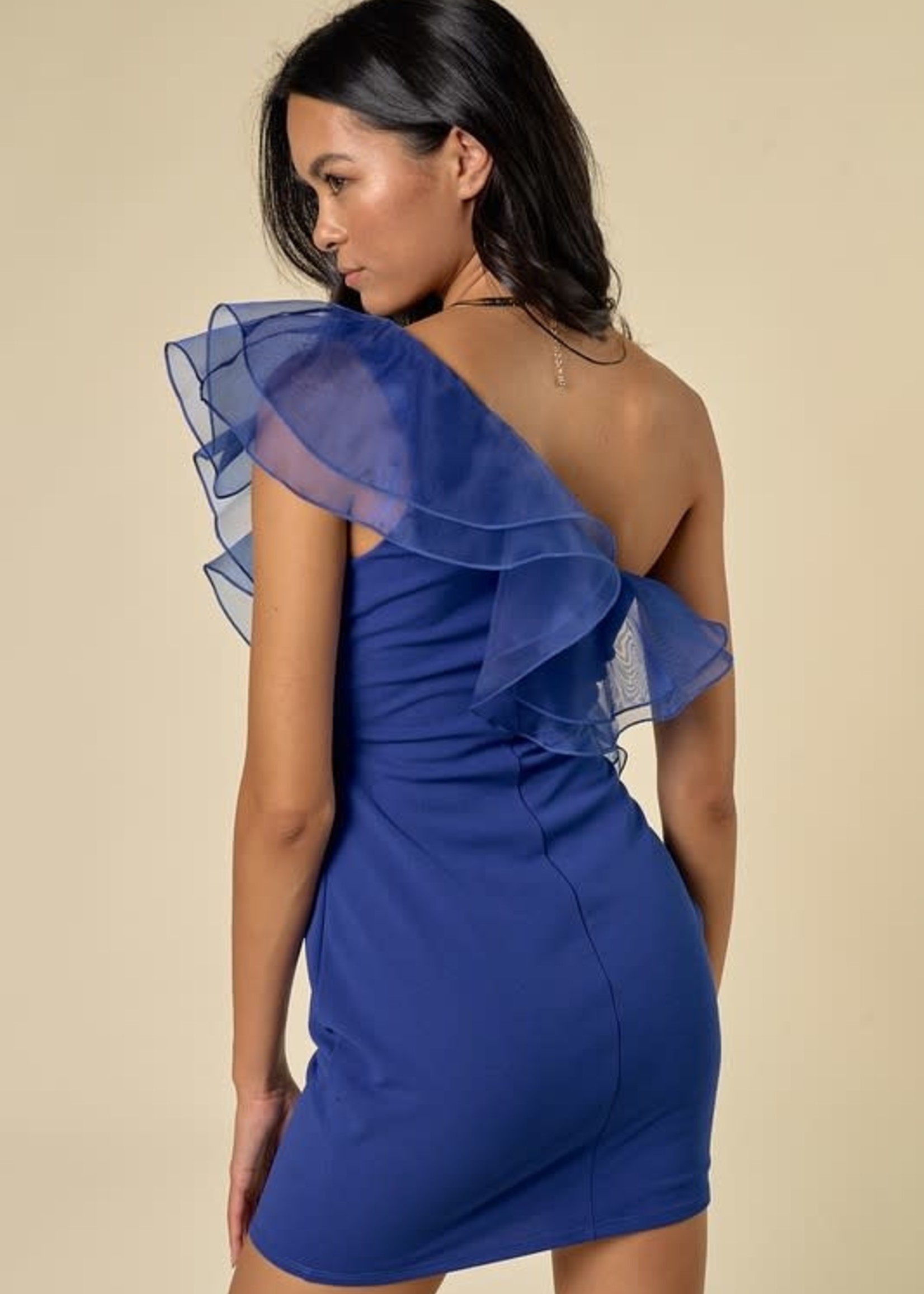 Ruffle Romance Royal Blue Dress